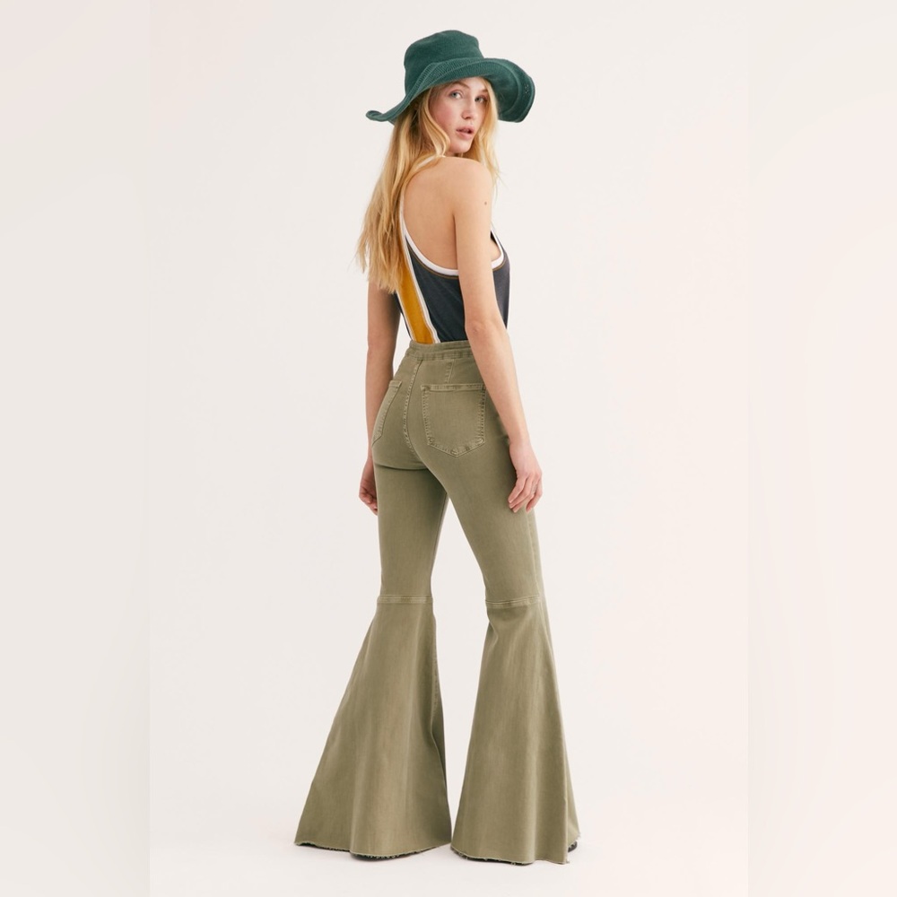 We The Free Just Float On Flare Jeans in Olive